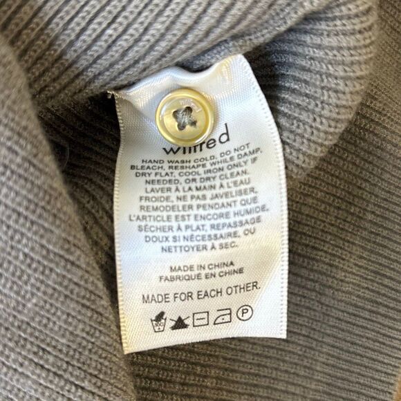 WIlfred Aritzia cardigan button front sweater dress Sz XS khaki green mushroom - Picture 9 of 10